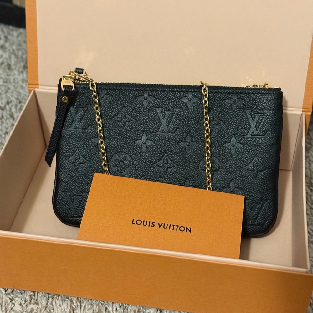 Louis Vuitton Empreinte Double Zip Pochette Black